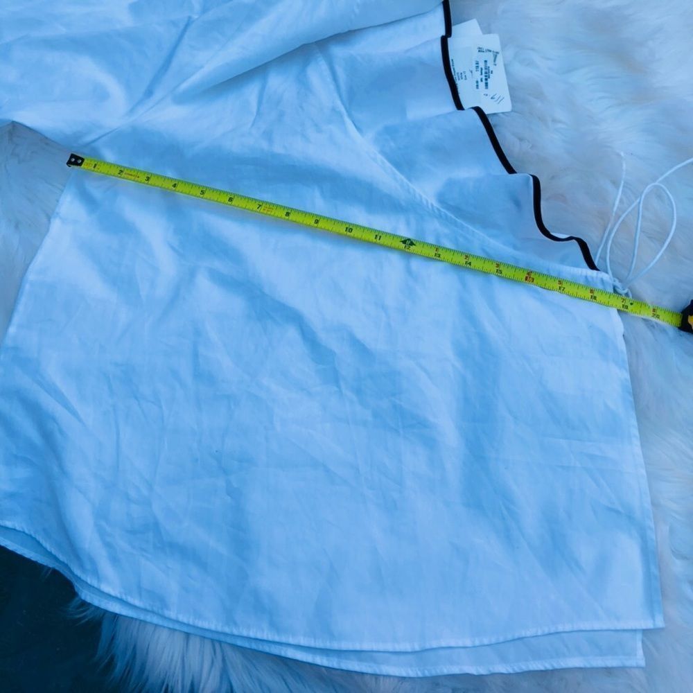 Long-Sleeve Cotton Ruffle Front Draped Blo… - Picture 8 of 8